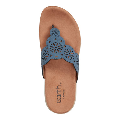 Earth Shoes Sadie Square Toe Casual Slip-on Flat Sandals