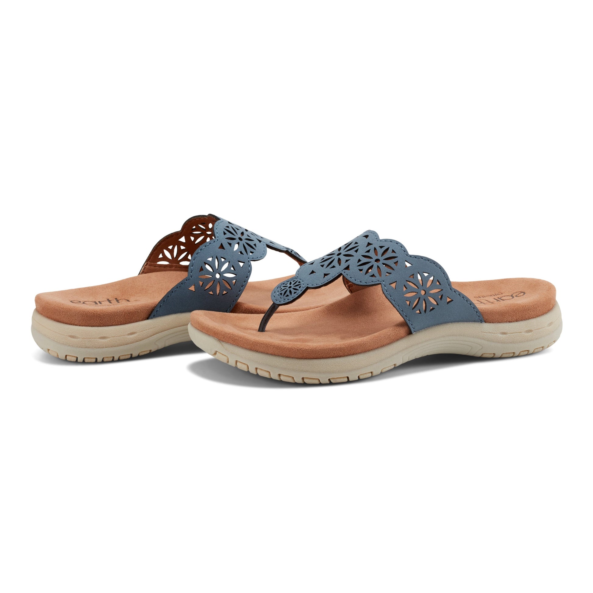 Earth Shoes Sadie Square Toe Casual Slip-on Flat Sandals