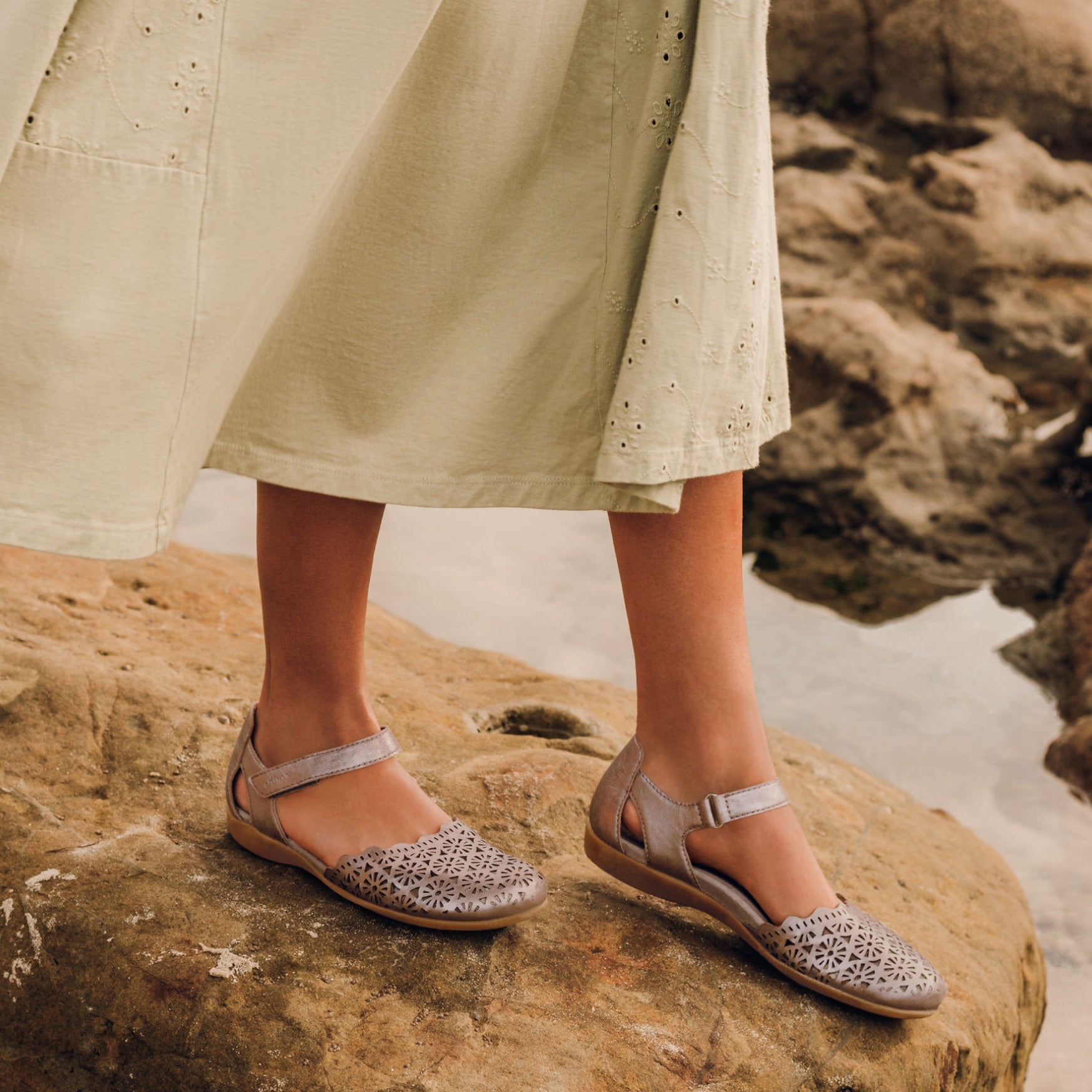 Earth Shoes Bronnie Casual Slip-On Perforated Sandals