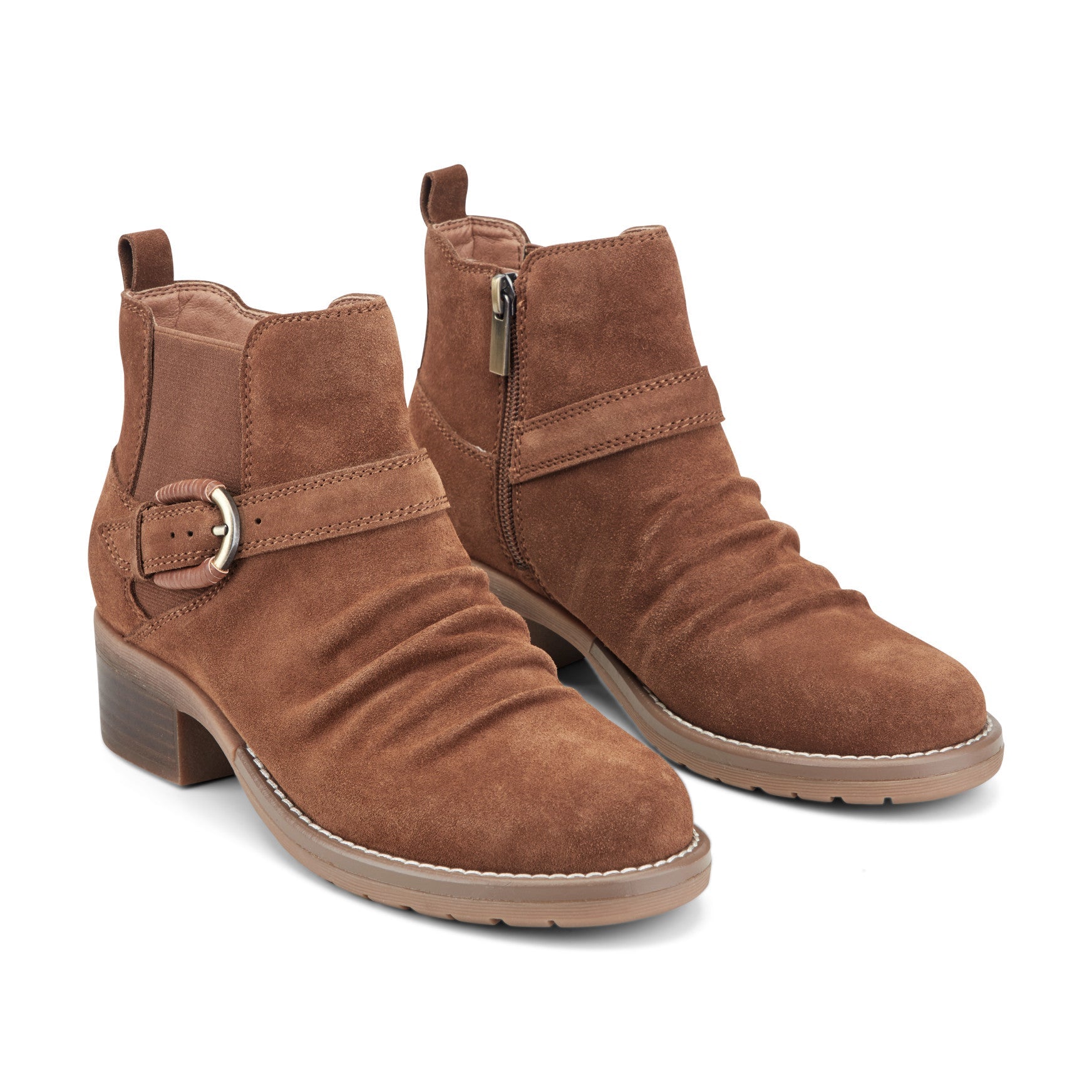 Earth Shoes Zane Suede Ruched Booties