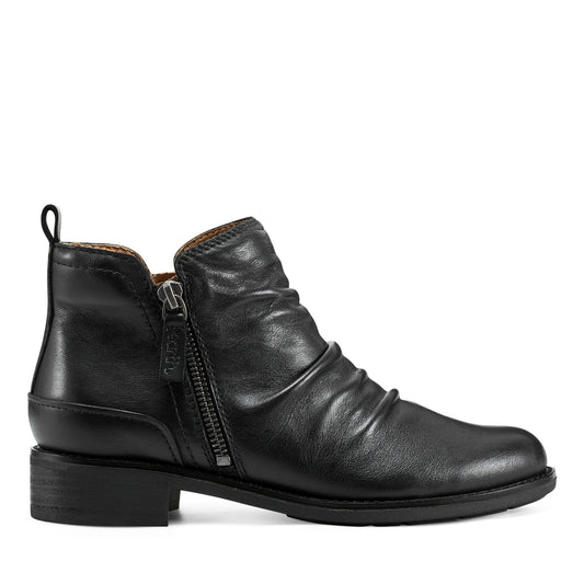 Earth Shoes Nadya Round Toe Ruched Casual Booties
