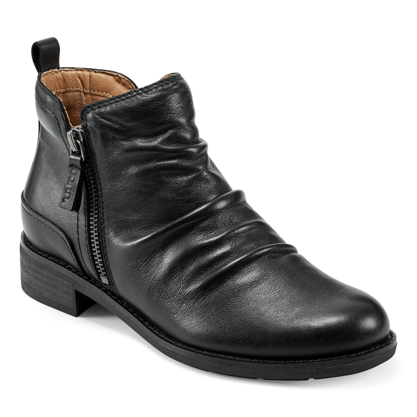 Earth Shoes Nadya Round Toe Ruched Casual Booties