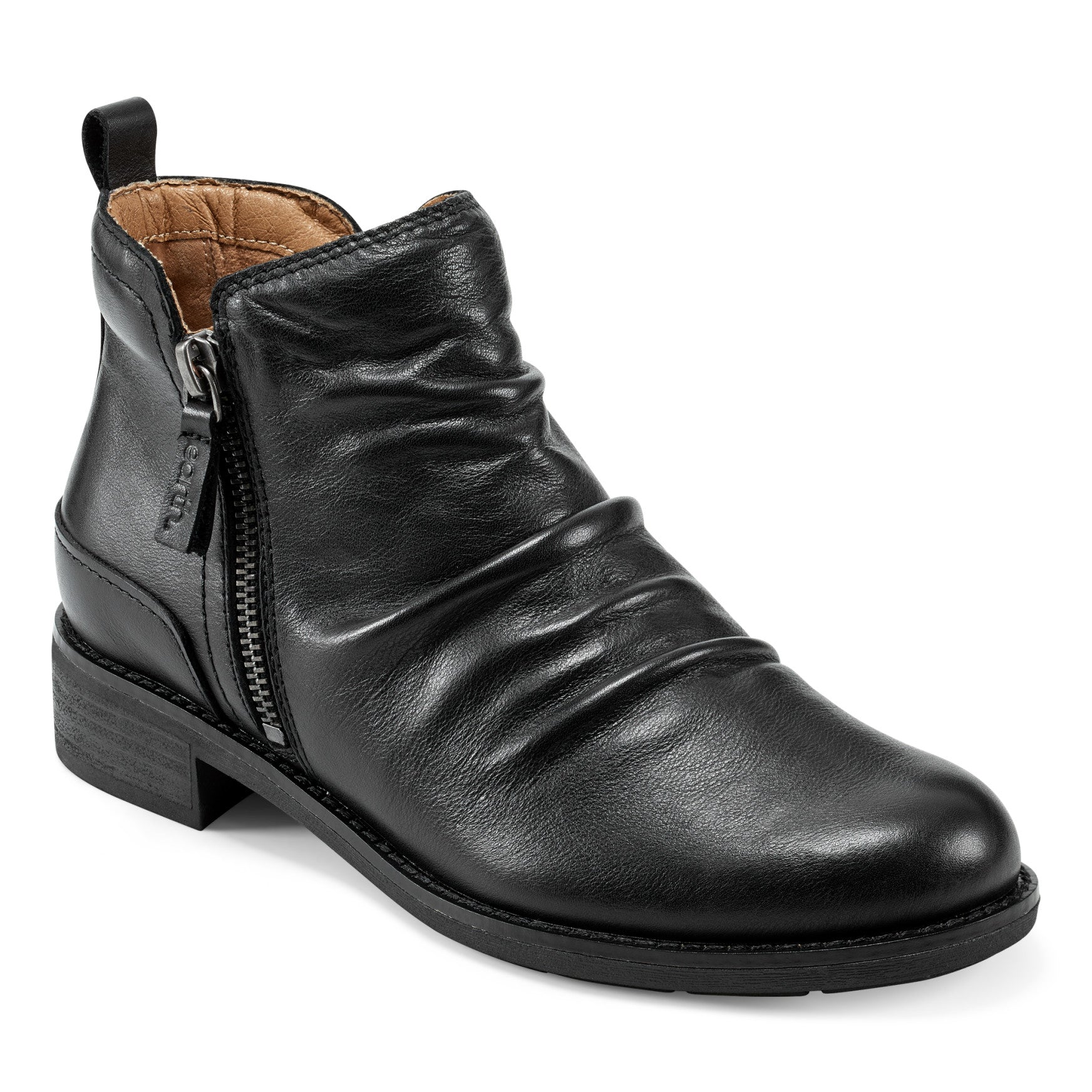 Earth Shoes Nadya Round Toe Ruched Casual Booties