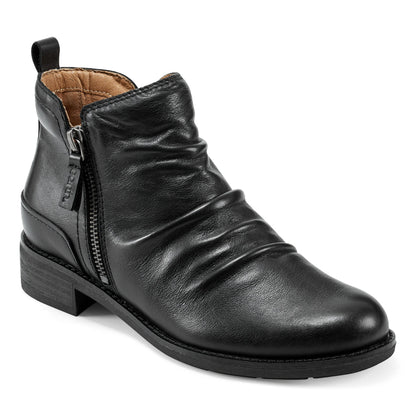 Earth Shoes Nadya Round Toe Ruched Casual Booties