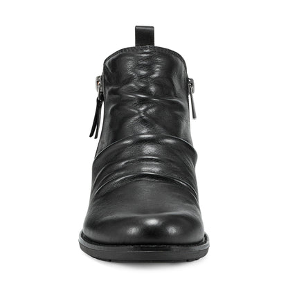 Earth Shoes Nadya Round Toe Ruched Casual Booties