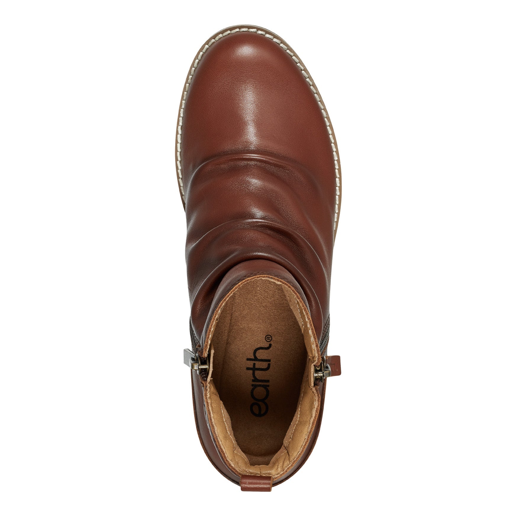 Earth Shoes Nadya Round Toe Ruched Casual Booties