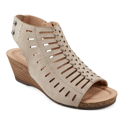 Earth Shoes Hana Round Toe Laser Cut Dress Sandals