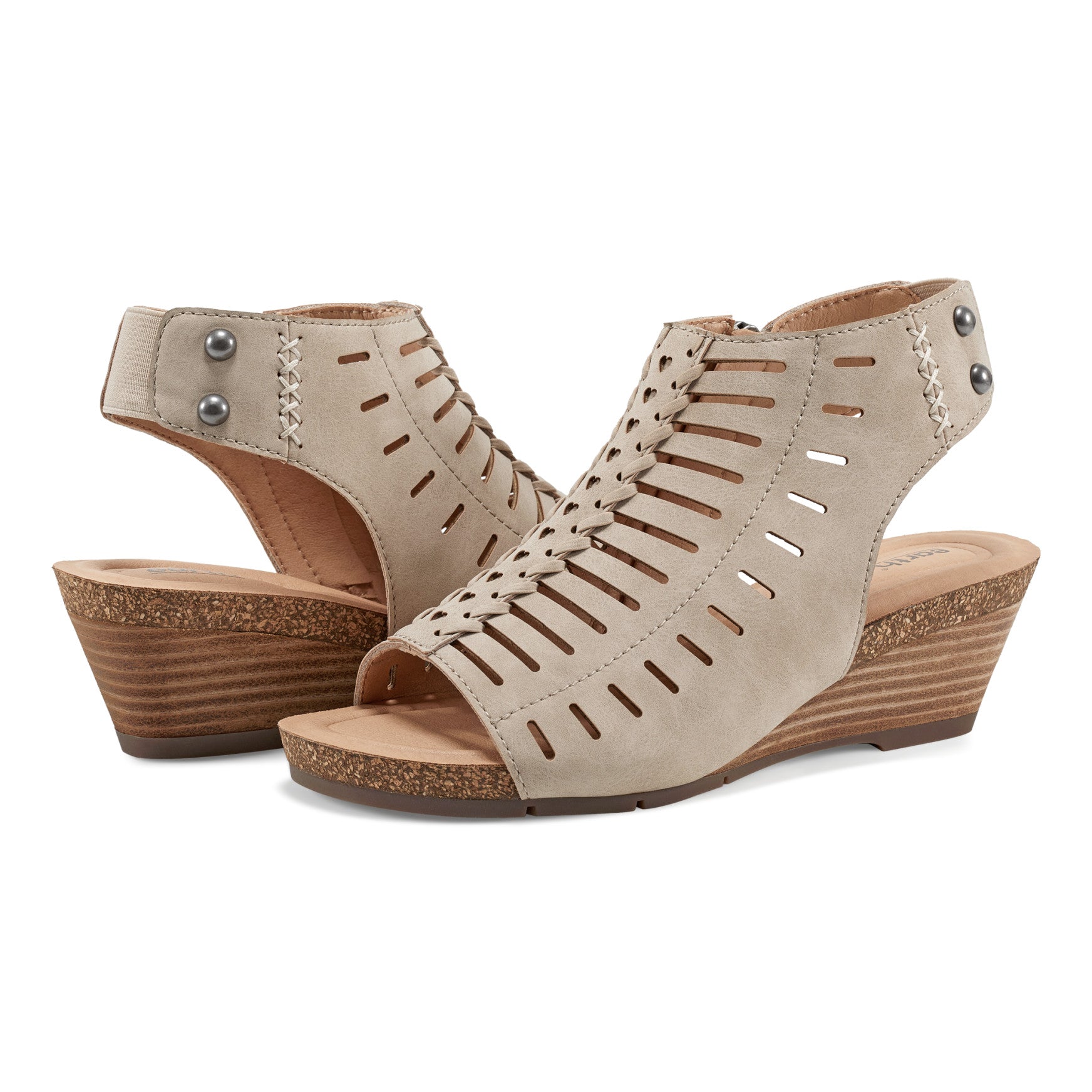 Earth Shoes Hana Round Toe Laser Cut Dress Sandals