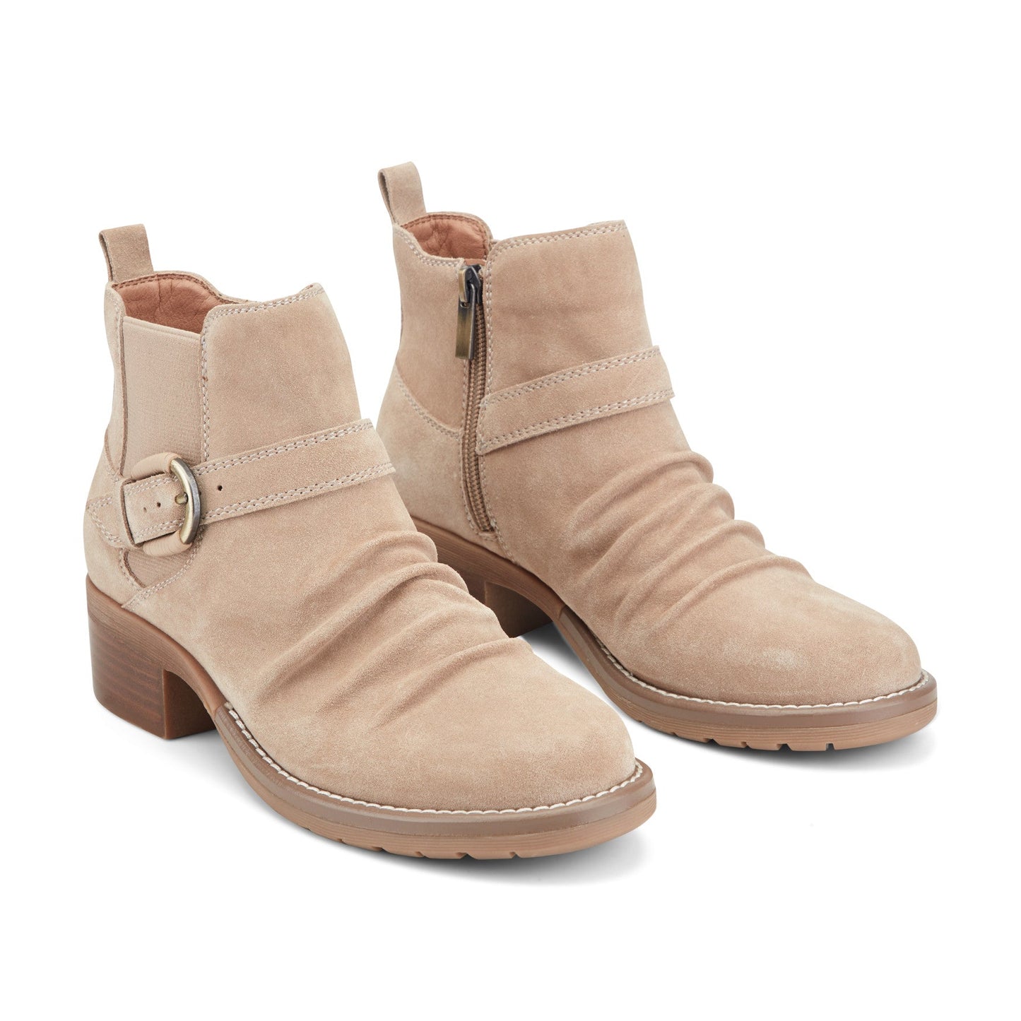 Earth Shoes Zane Suede Ruched Booties