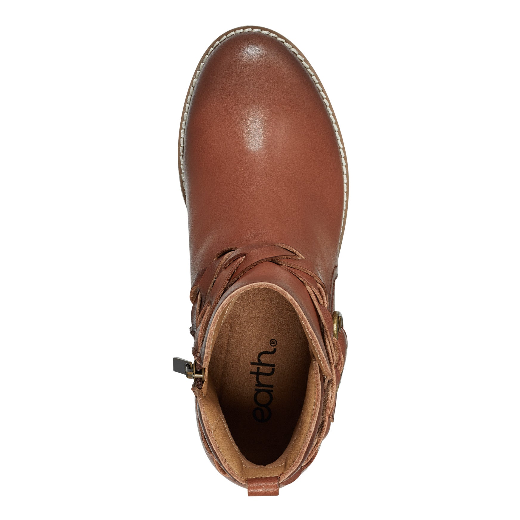 Earth Shoes Nicole Round Toe Stacked Heel Casual Booties
