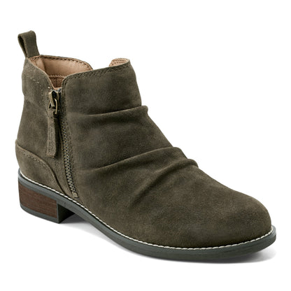 Earth Shoes Nadya Round Toe Ruched Casual Booties