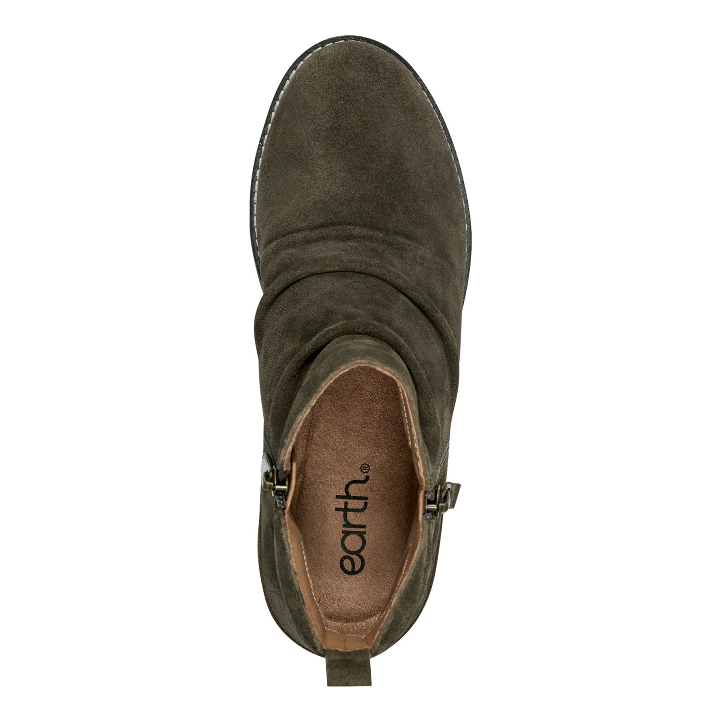 Earth Shoes Nadya Round Toe Ruched Casual Booties