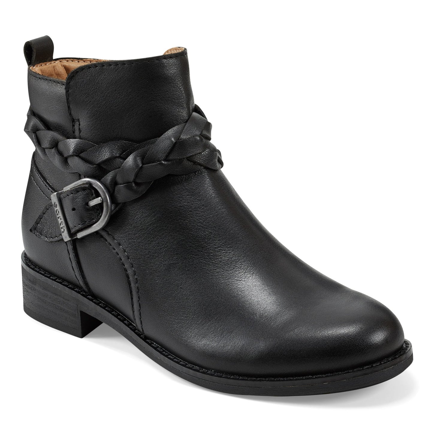 Earth Shoes Nicole Round Toe Stacked Heel Casual Booties
