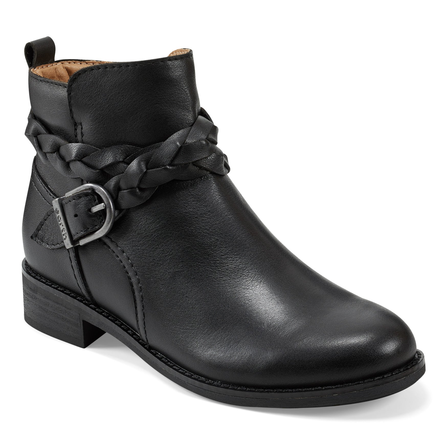Earth Shoes Nicole Round Toe Stacked Heel Casual Booties