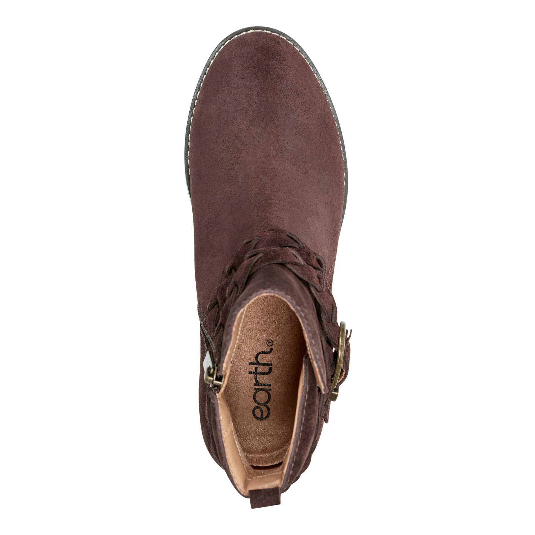 Earth Shoes Nicole Round Toe Stacked Heel Casual Booties
