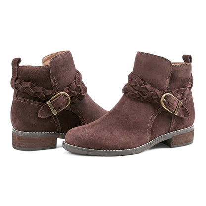 Earth Shoes Nicole Round Toe Stacked Heel Casual Booties