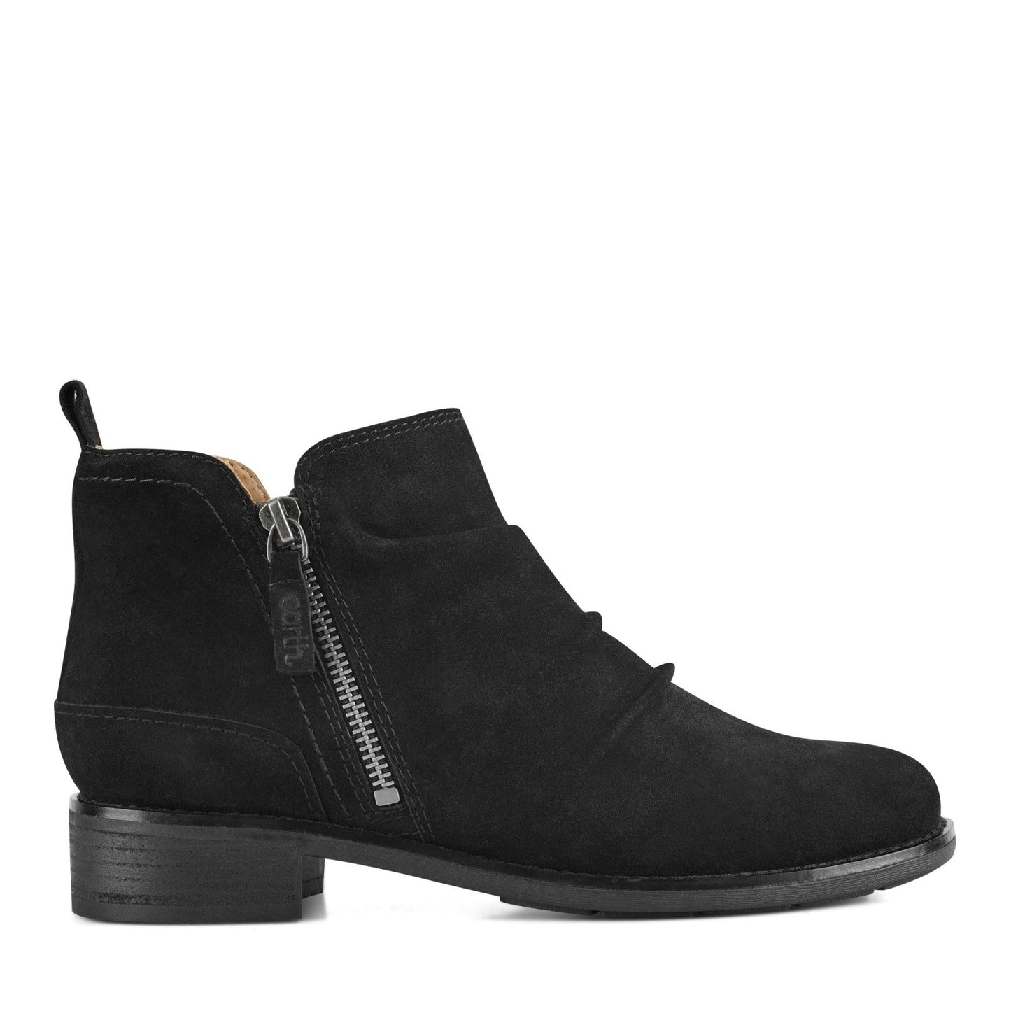 Earth Shoes Nadya Round Toe Ruched Casual Booties