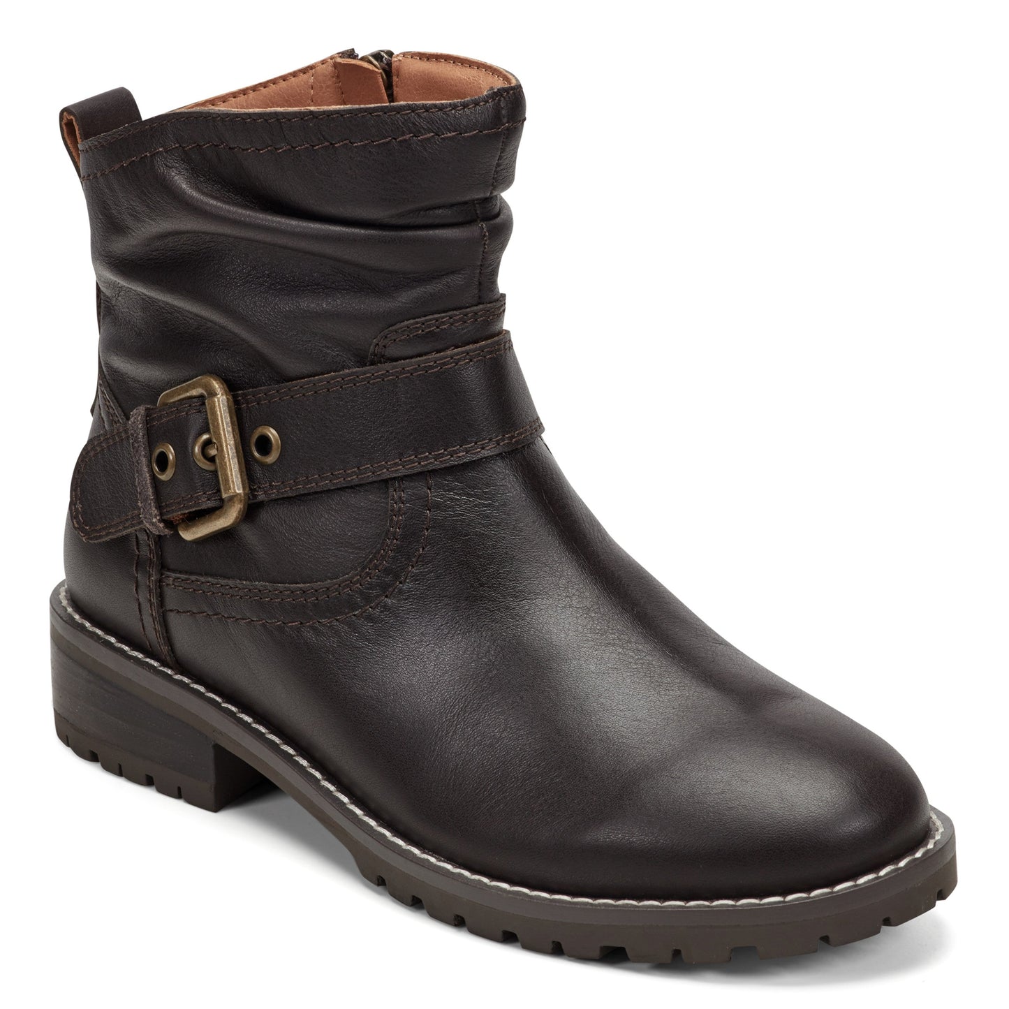Earth Shoes Thrill Leather Ruched Booties