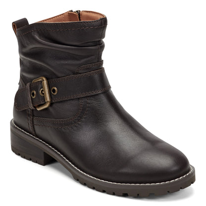 Earth Shoes Thrill Leather Ruched Booties