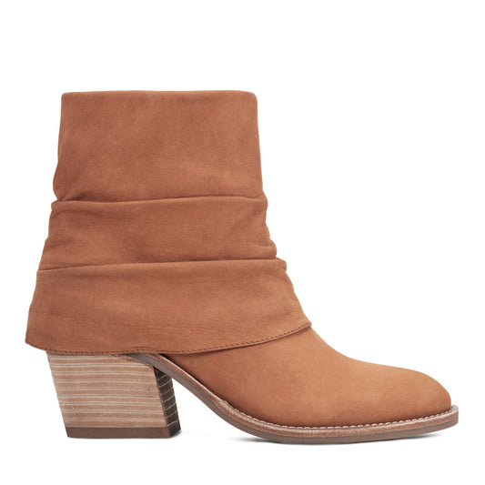 Earth Shoes Savvy Block Heel Ruched Casual Booties