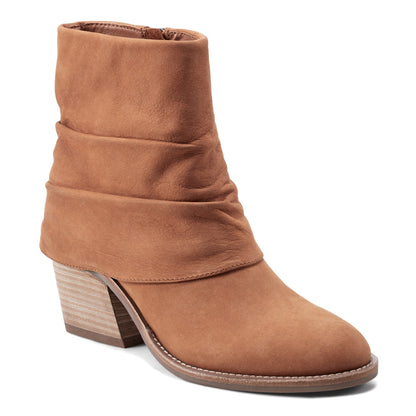 Earth Shoes Savvy Block Heel Ruched Casual Booties