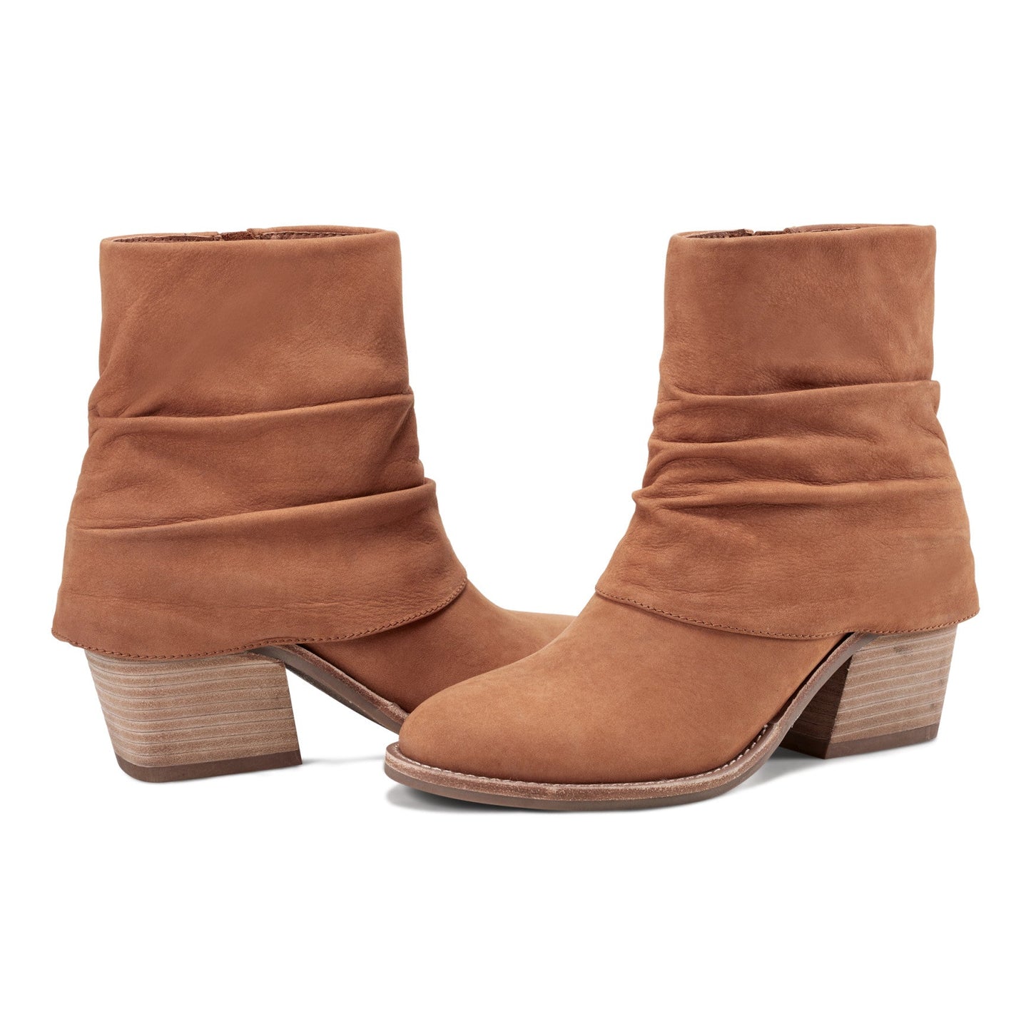 Earth Shoes Savvy Block Heel Ruched Casual Booties