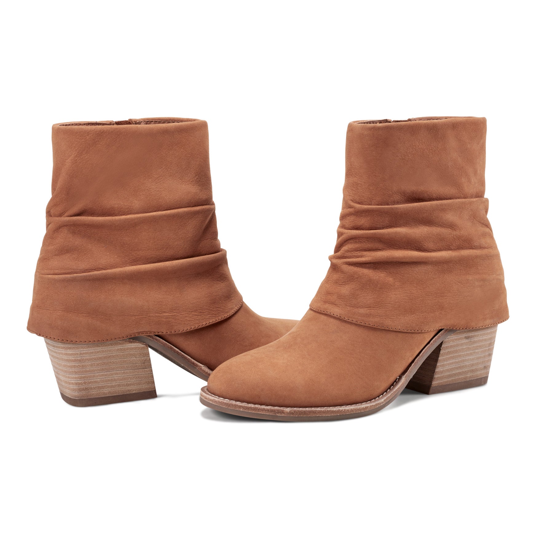 Earth Shoes Savvy Block Heel Ruched Casual Booties