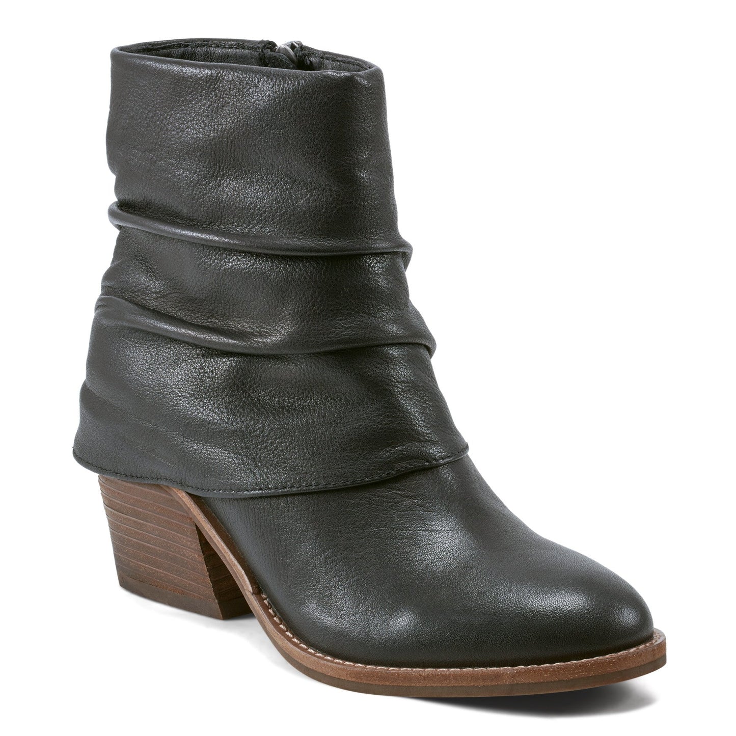 Earth Shoes Savvy Block Heel Ruched Casual Booties