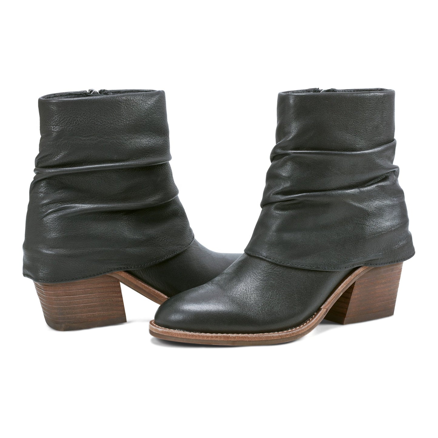 Earth Shoes Savvy Block Heel Ruched Casual Booties