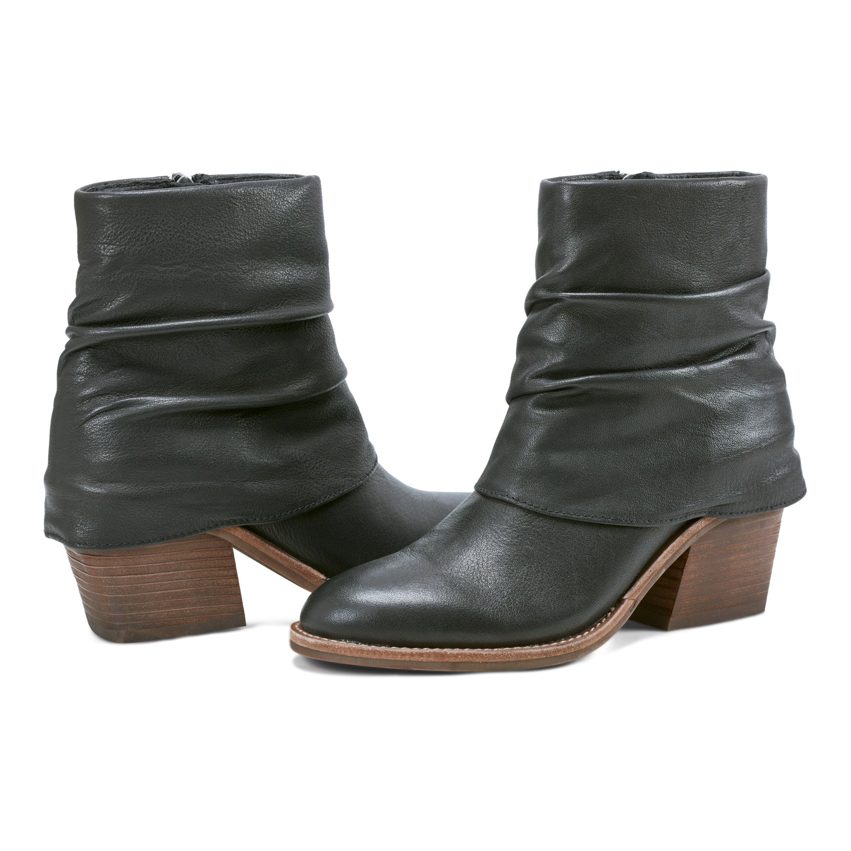 Earth Shoes Savvy Block Heel Ruched Casual Booties
