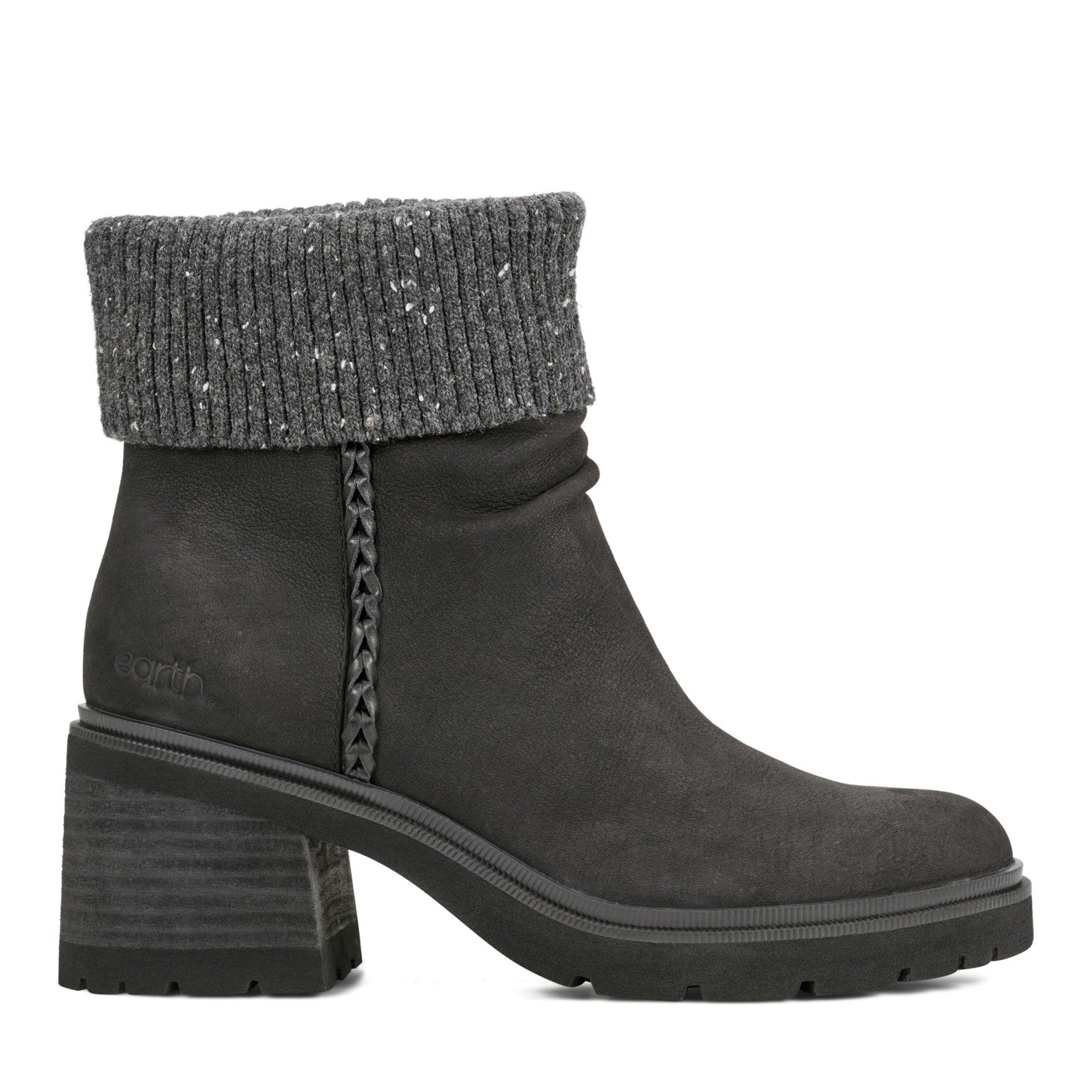 Earth Shoes Gresa Waterproof Block Heel Round Toe Casual Booties