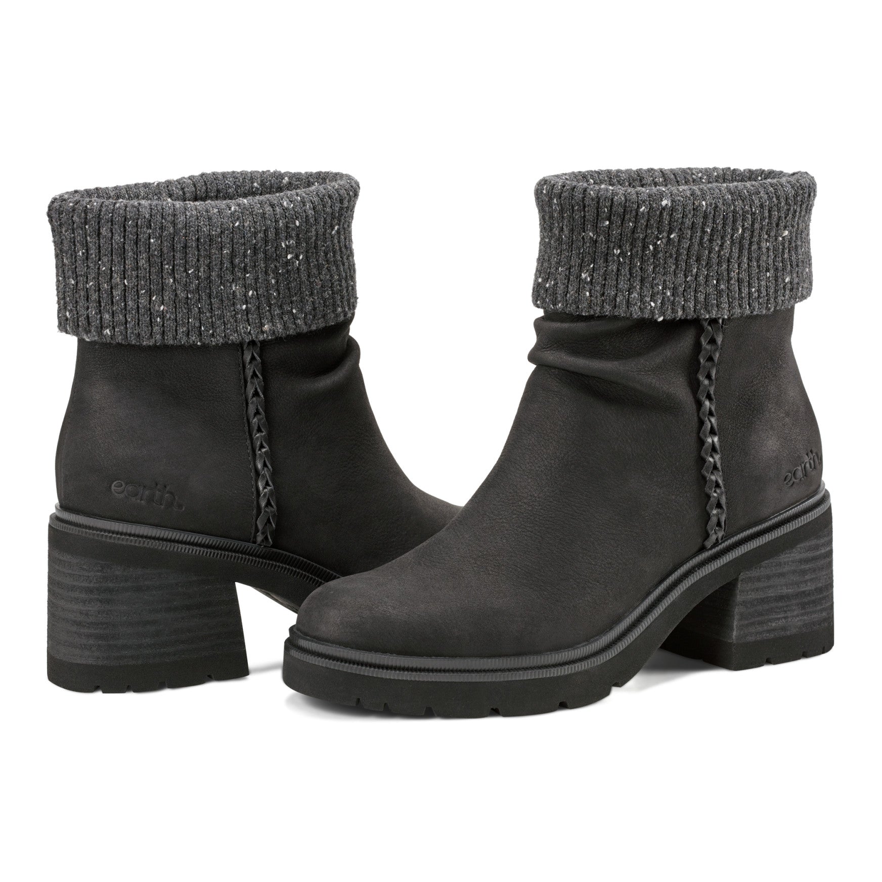 Earth Shoes Gresa Waterproof Block Heel Round Toe Casual Booties