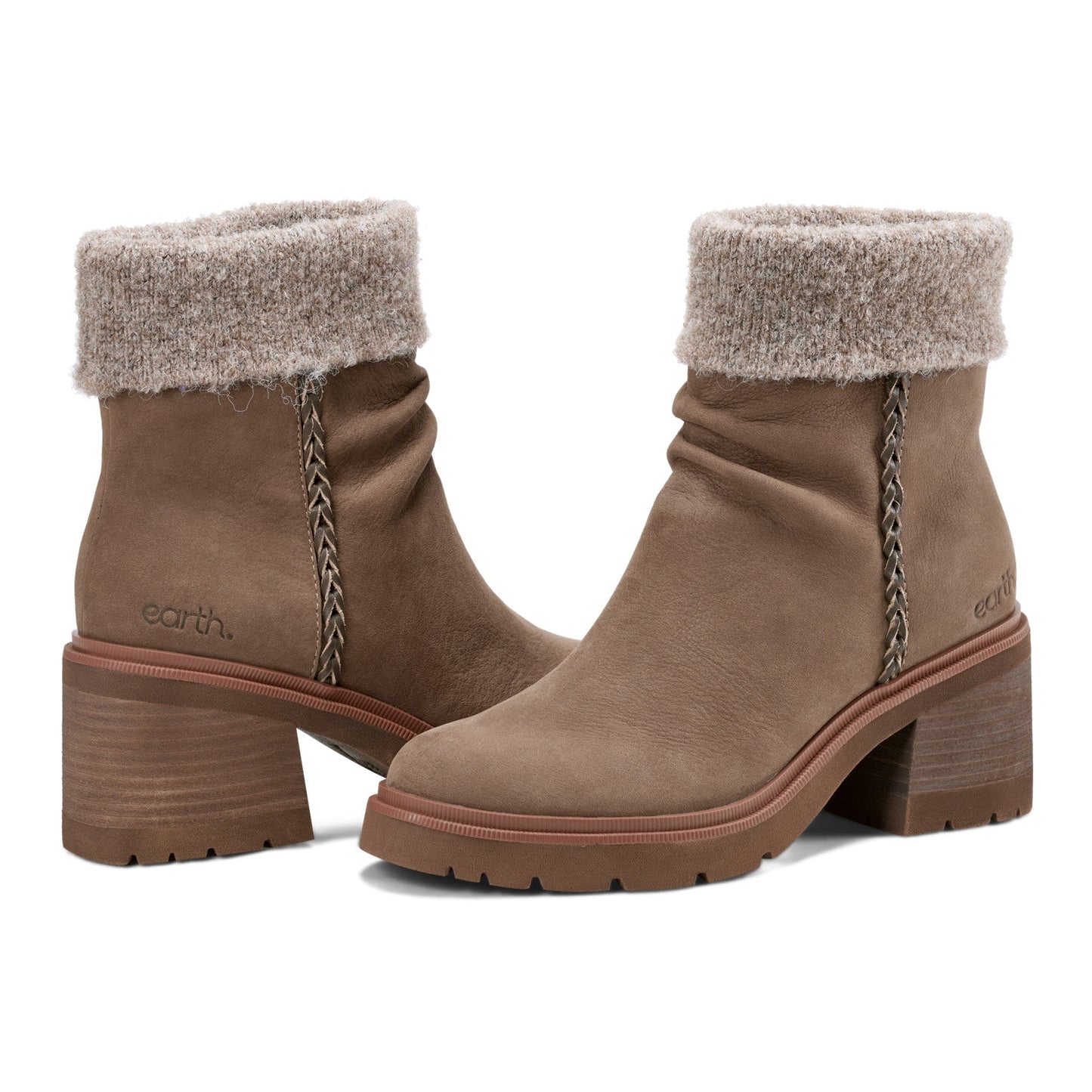 Earth Shoes Gresa Waterproof Block Heel Round Toe Casual Booties