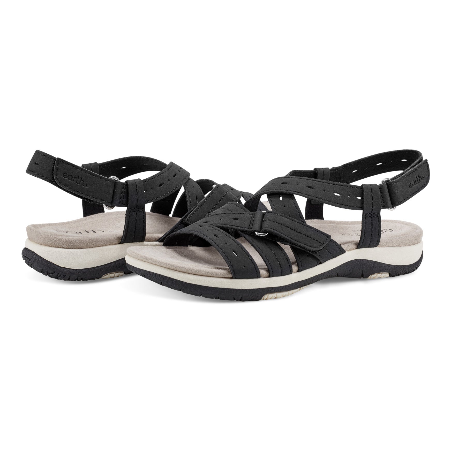 Earth Shoes Samsin Round Toe Strappy Casual Flat Sandals
