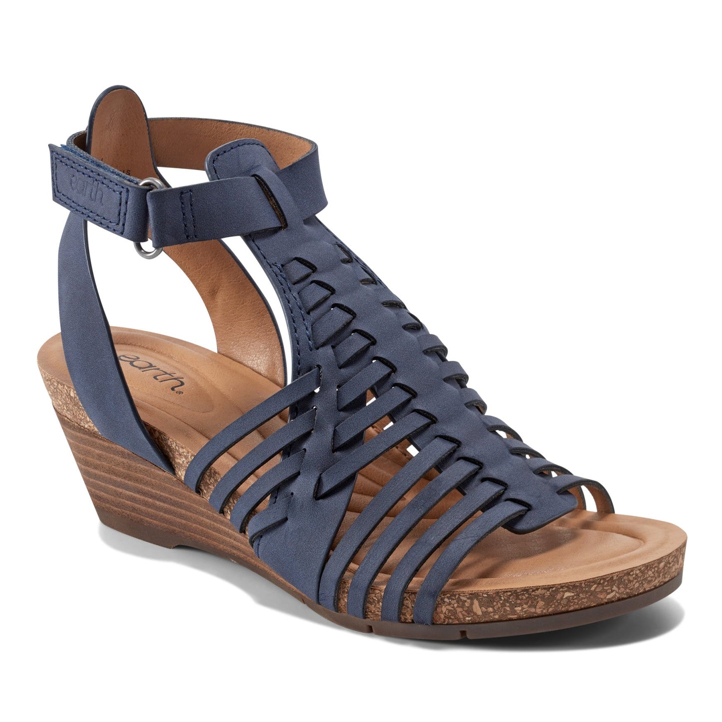 Earth Shoes Hattie Round Toe Strappy Wedge Sandals