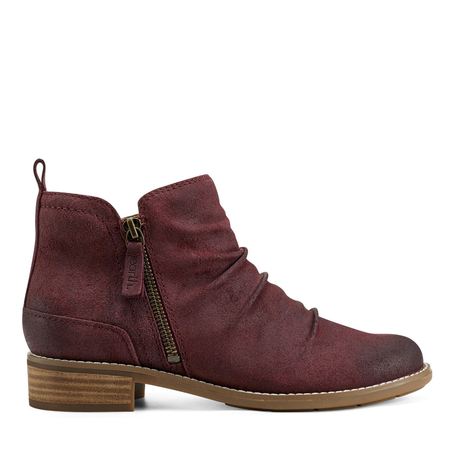 Earth Shoes Nadya Round Toe Ruched Casual Booties