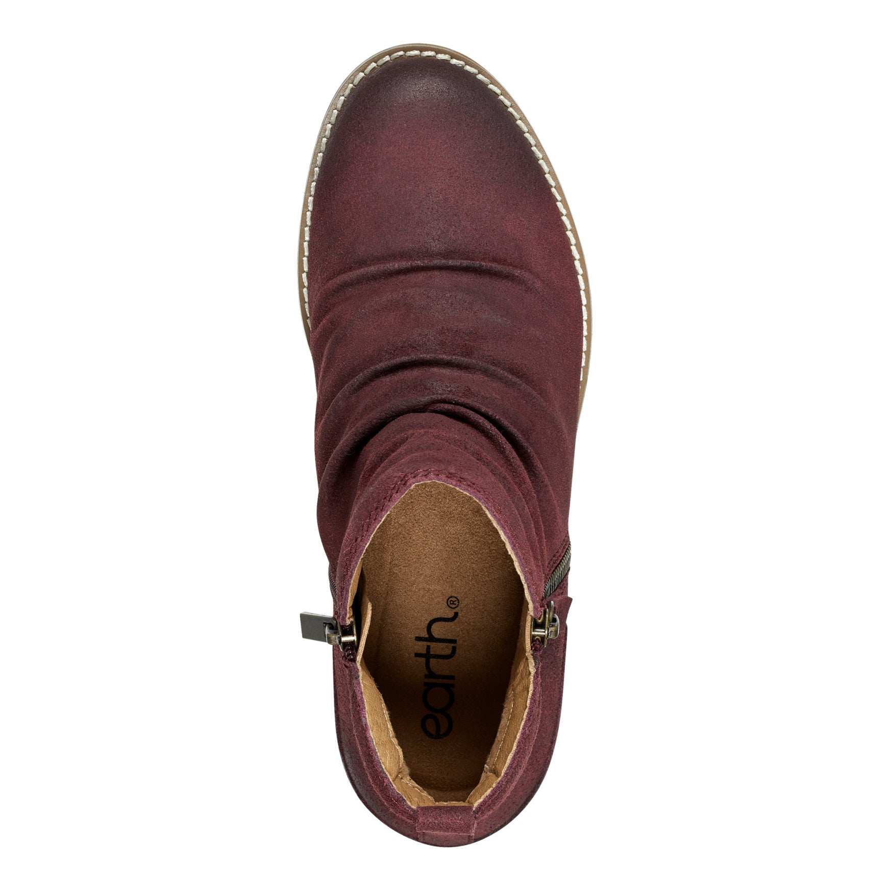 Earth Shoes Nadya Round Toe Ruched Casual Booties