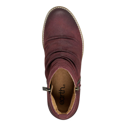 Earth Shoes Nadya Round Toe Ruched Casual Booties