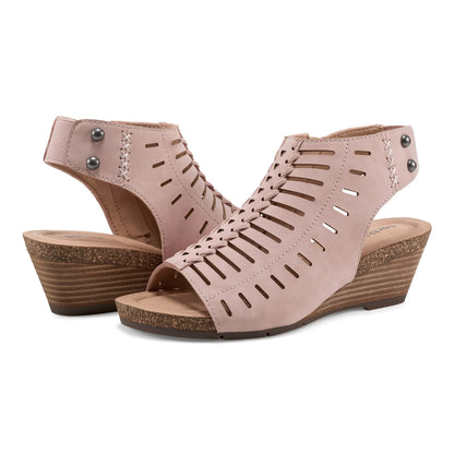 Earth Shoes Hana Round Toe Laser Cut Dress Sandals