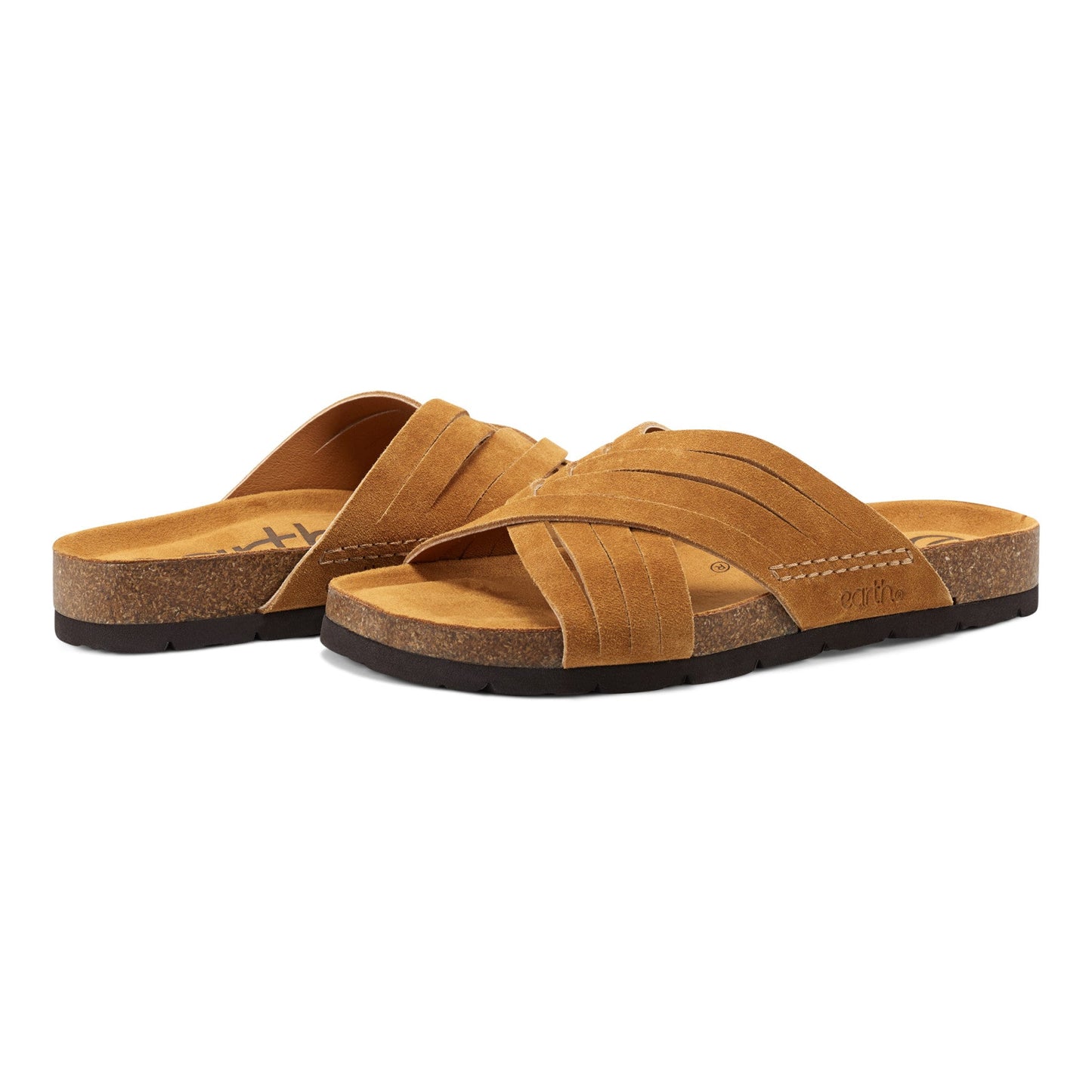 Earth Shoes Atlas Square Toe Slip-on Strappy Casual Sandals