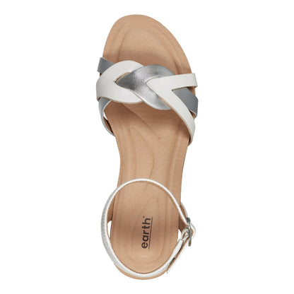 Earth Shoes Herly Woven Strappy Stacked Heel Dress Sandals