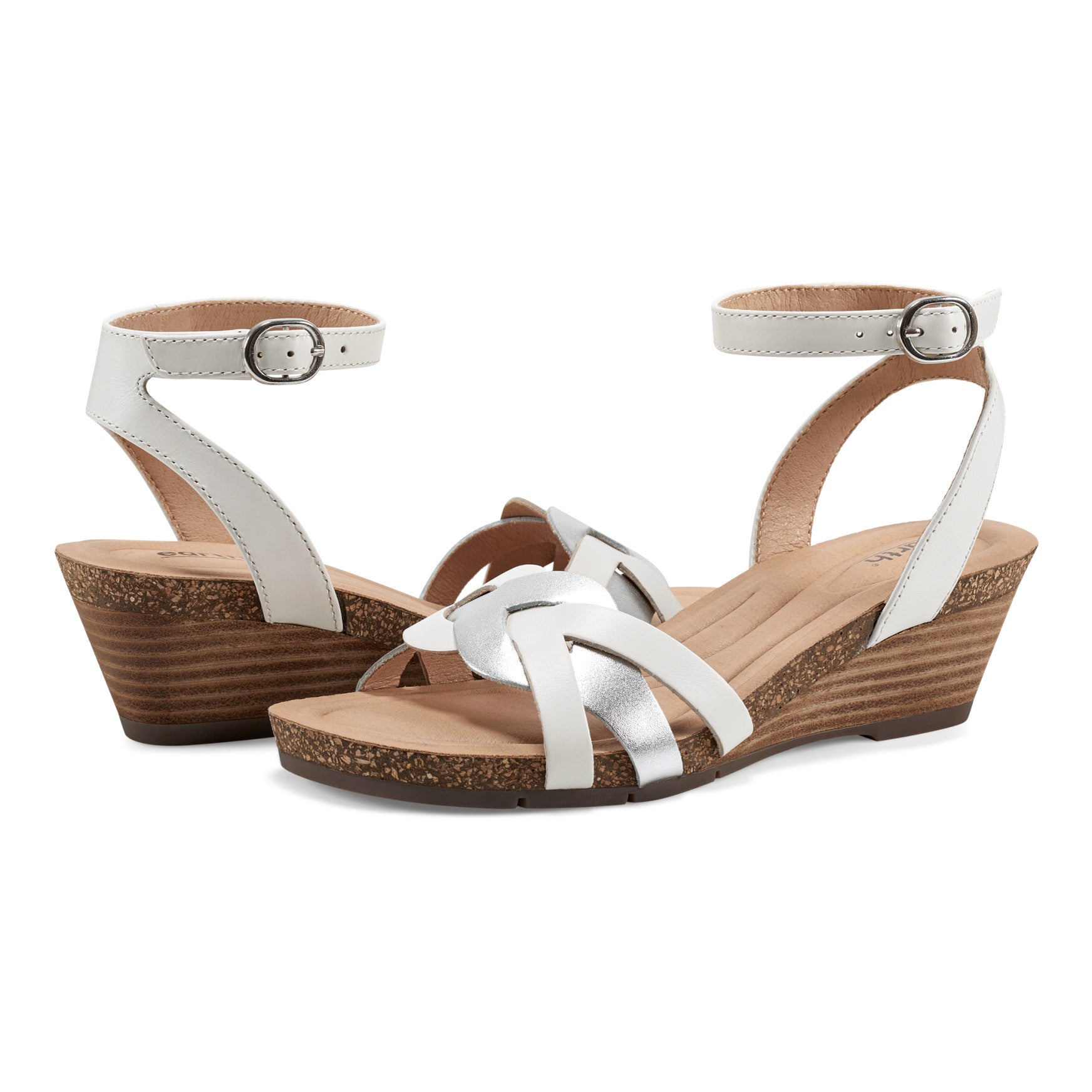 Earth Shoes Herly Woven Strappy Stacked Heel Dress Sandals
