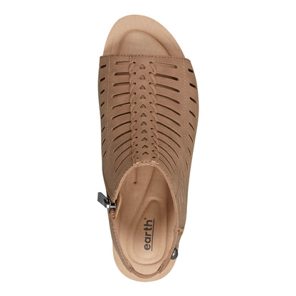 Earth Shoes Hana Round Toe Laser Cut Dress Sandals