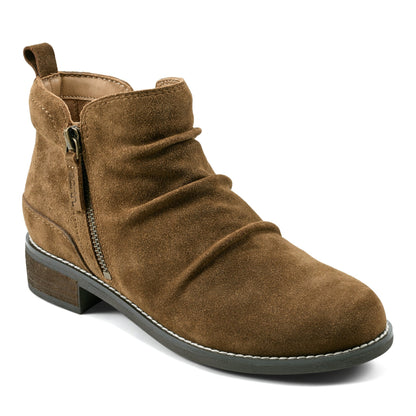 Earth Shoes Nadya Round Toe Ruched Casual Booties