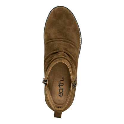 Earth Shoes Nadya Round Toe Ruched Casual Booties