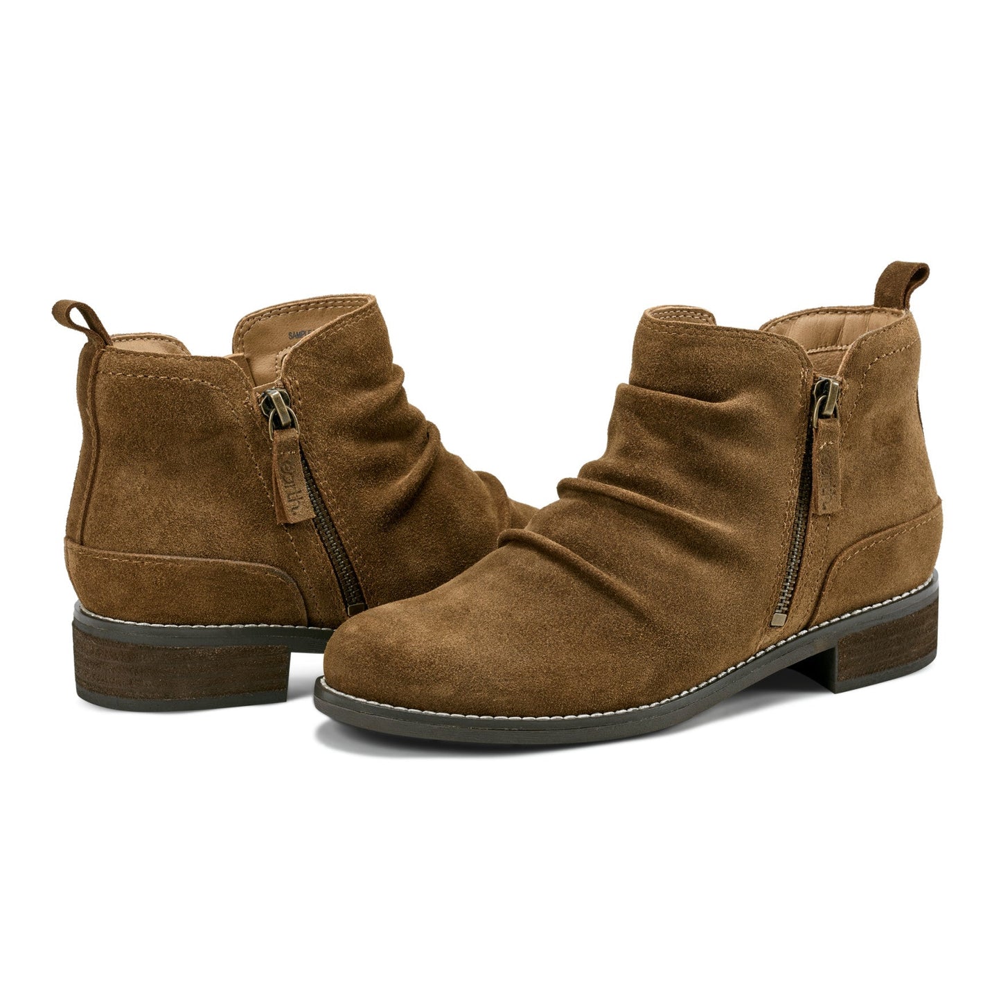 Earth Shoes Nadya Round Toe Ruched Casual Booties