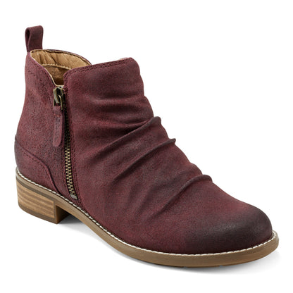 Earth Shoes Nadya Round Toe Ruched Casual Booties