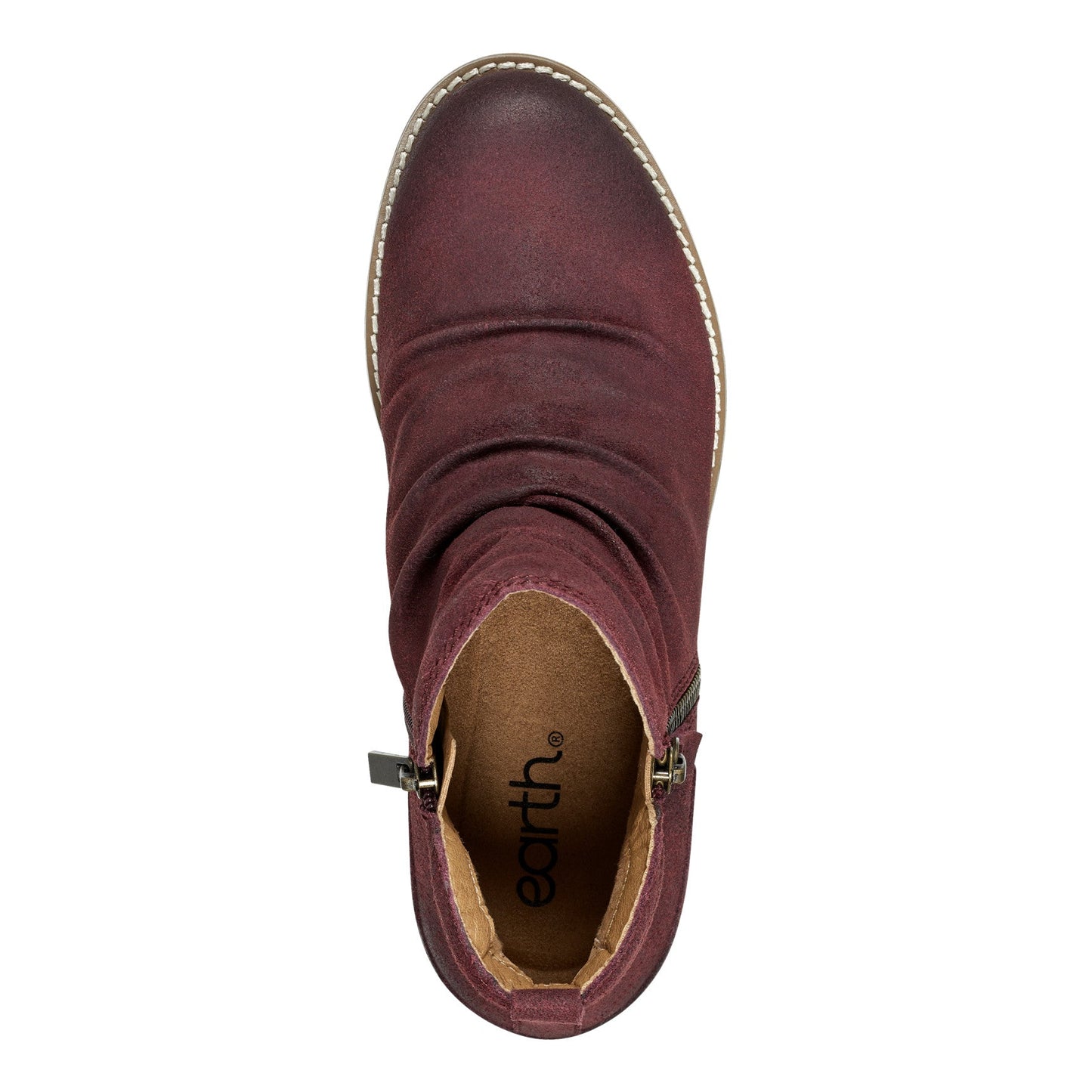 Earth Shoes Nadya Round Toe Ruched Casual Booties