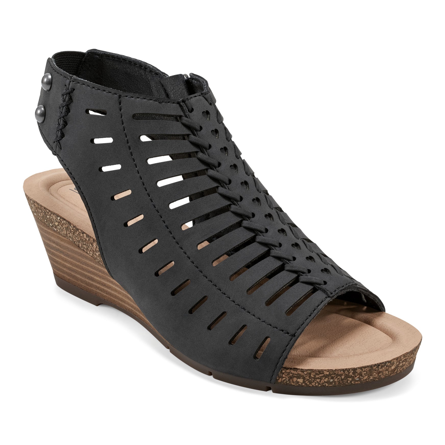 Earth Shoes Hana Round Toe Laser Cut Dress Sandals