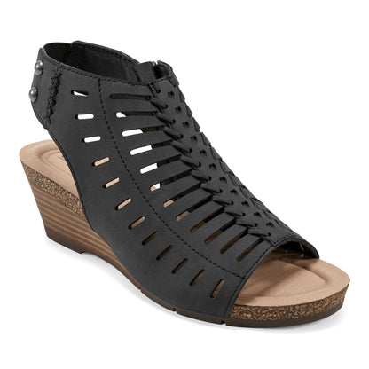 Earth Shoes Hana Round Toe Laser Cut Dress Sandals